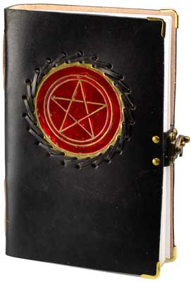 Red Pentagram leather w/ latch