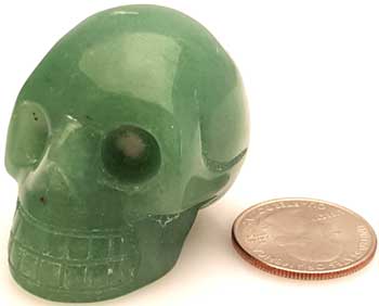 1 1/2" Aventurine, Green skull