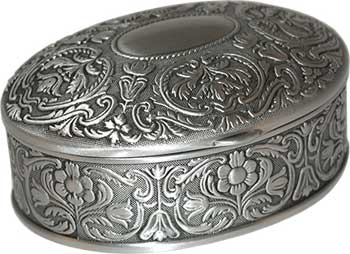 2 1/2: x 3 1/2" Oval pewter